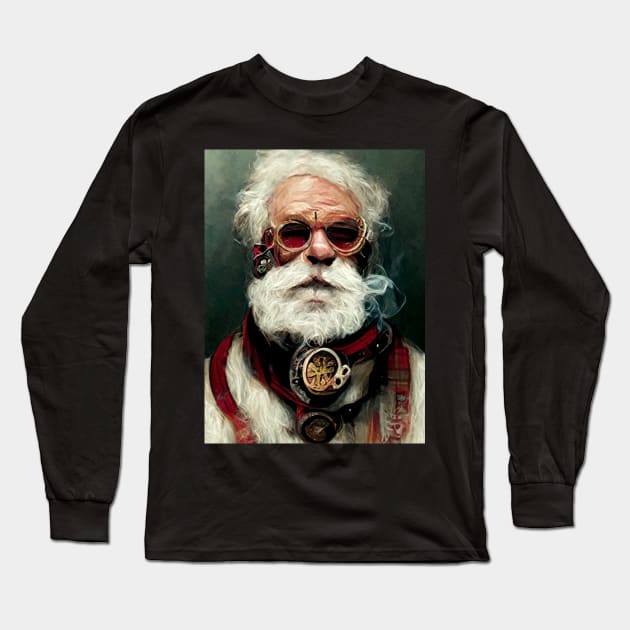 Steampunk Santa Long Sleeve T-Shirt by mw1designsart